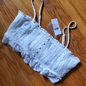 American Eagle White Crop Top m